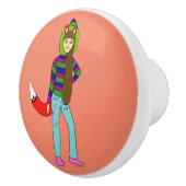 vossenmeisje keramische knop (Rechts)