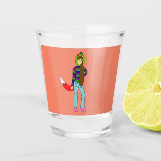 vossenmeisje shot glas (Voorkant)