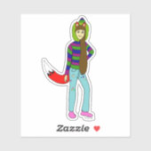 vossenmeisje sticker (Vel)