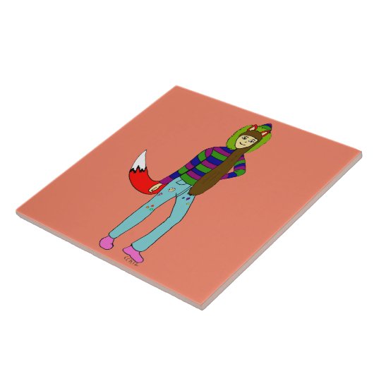 vossenmeisje tegeltje (Zijkant)