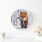 vossklok, fox wall klok, fox gift home decor grote klok (Huis)