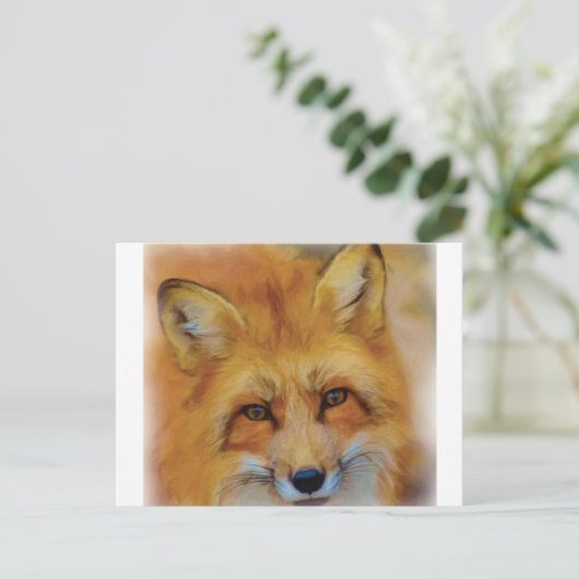 vosskop briefkaart (Staand voorkant)