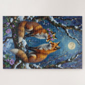Vosstel Paar Teder Verstrengelde Staarten Legpuzzel (Horizontaal)