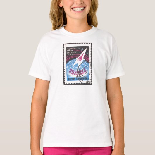 Vostok 2 en Wereldbol T-shirt (Voorkant)