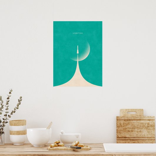 Vostok Rocket - Moon Aqua Poster (Keuken)