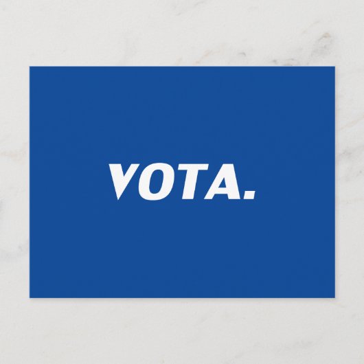 Vota stemmen in Spaans blauw wit modern politiek Briefkaart (Voorkant)