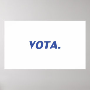 Vota stemmen in Spaans blauw wit modern politiek Poster