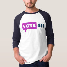 Vote411 3/4 mouwen Unisex Raglan T Navy Mouwen