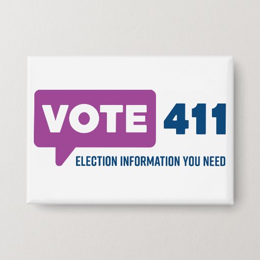 Vote411 Knop Button (Voorkant)