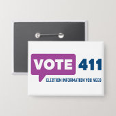 Vote411 Knop Button (Voorkant / Achterkant)