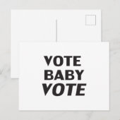 "Vote Baby Vote" zwart wit Briefkaart (Voorkant / Achterkant)