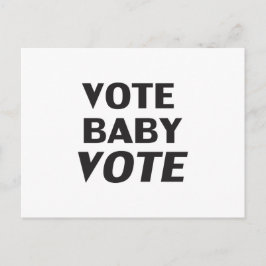 "Vote Baby Vote" zwart wit Briefkaart