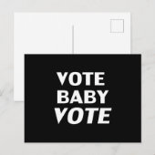 "Vote Baby Vote" zwart wit Briefkaart (Voorkant / Achterkant)
