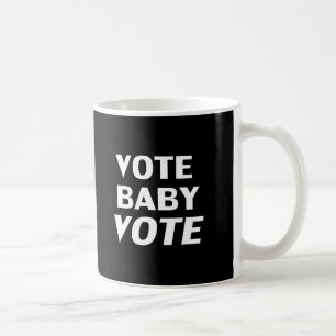 "vote baby vote" - zwart wit koffiemok