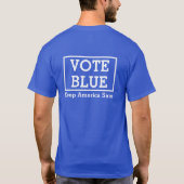 Vote Blue: Keep America Sane T-Shirt (Achterkant)