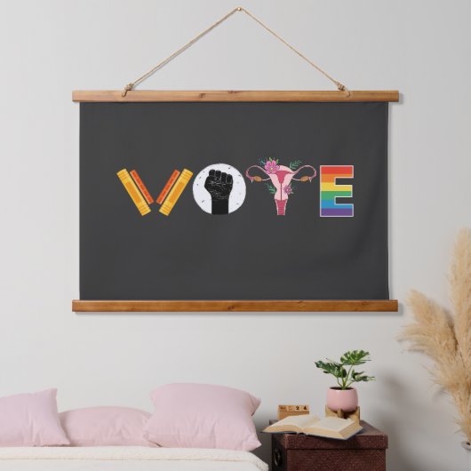 VOTE Books Uterus LGBT Support Hangend Wandkleed (Slaapkamer)