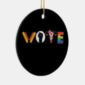 VOTE Books Uterus LGBT Support Keramisch Ornament (Rechts)