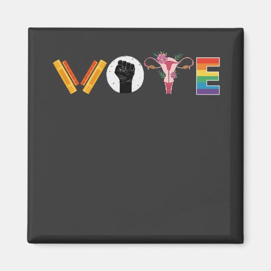 VOTE Books Uterus LGBT Support Magneet (Voorkant)