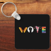 VOTE Books Uterus LGBT Support Sleutelhanger (Voorkant)