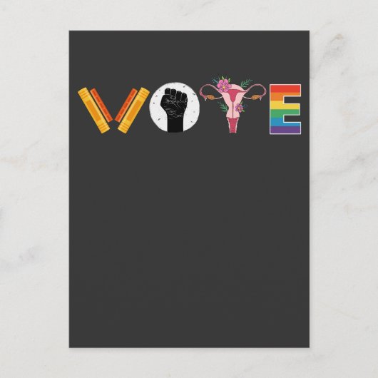 VOTE Books Uterus LGBT Support Uitnodiging Briefkaart (Voorkant)