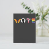 VOTE Books Uterus LGBT Support Uitnodiging Briefkaart (Staand voorkant)