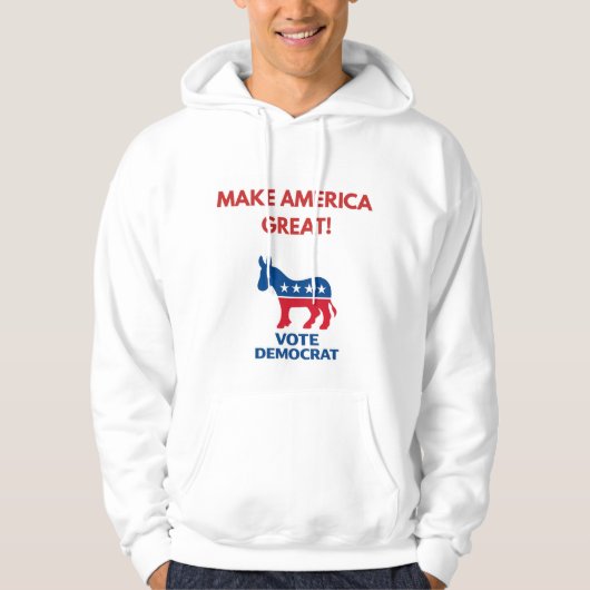 Vote Democrat Pro-Democracy Hoodie (Voorkant)