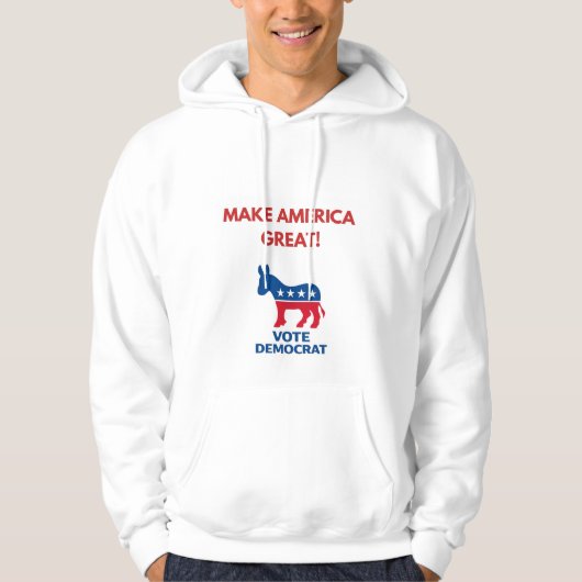 Vote Democrat Pro-Democracy Hoodie (Voorkant)
