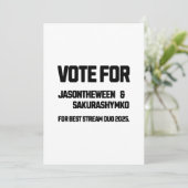 Vote for Jason and Sakura Bedankkaart (Staand voorkant)