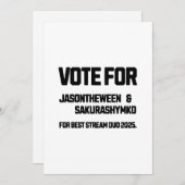 Vote for Jason and Sakura Bedankkaart (Voorkant / Achterkant)
