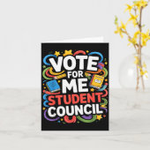 Vote For Me Student Council Great Vibes School Ele Kaart (Gele Bloem)