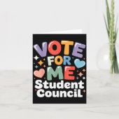 Vote For Me Student Council Vibes School Election  Kaart (Voorkant)