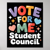Vote For Me Student Council Vibes School Election  Poster (Voorkant)