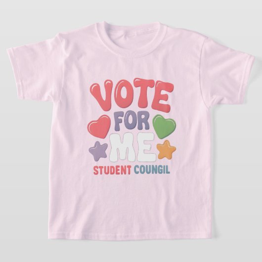 Vote for Me Student Council Vibes School T-shirt (Laagn)