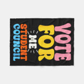 Vote For Me Student Council Youth Cool School Elec Fleece Deken (Voorkant (Horizontaal))