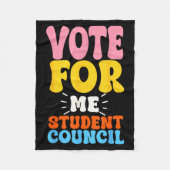 Vote For Me Student Council Youth Cool School Elec Fleece Deken (Voorkant)