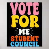 Vote For Me Student Council Youth Cool School Elec Poster (Voorkant)