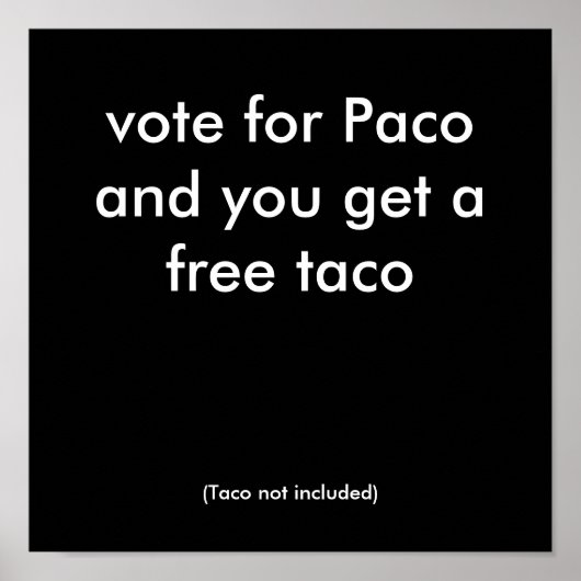 vote for Paco Poster (Voorkant)