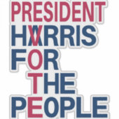Vote Harris | President voor het volk Sticker (Voorkant)