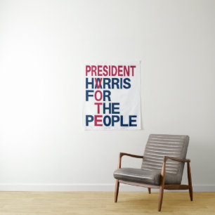 Vote Harris President voor het volk Wandkleed