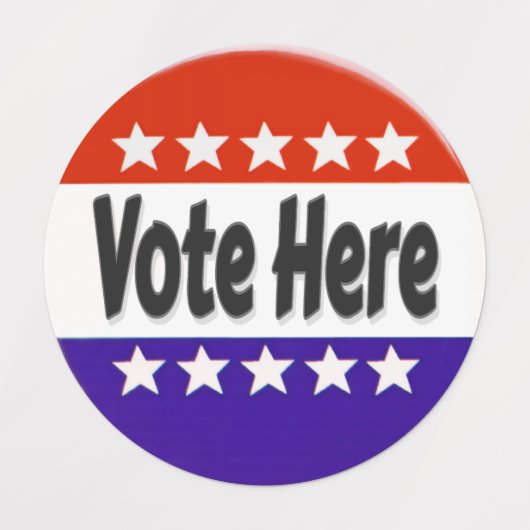 Vote Here Labels (Design 2)