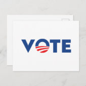 Vote hope red white and blue typography democrat briefkaart (Voorkant / Achterkant)