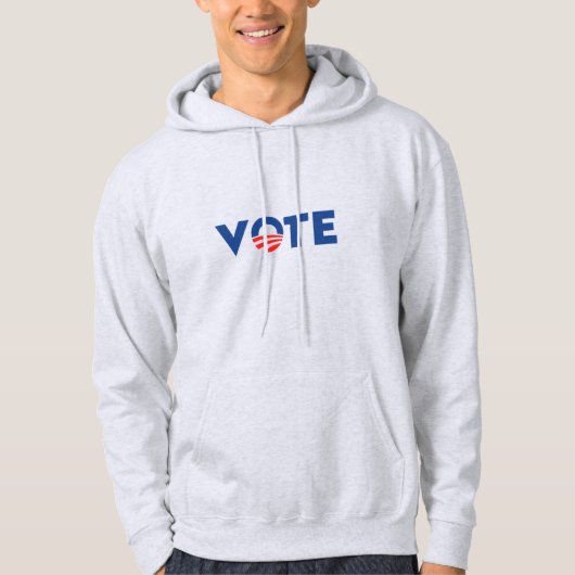 Vote hope red white and blue typography democrat hoodie (Voorkant)