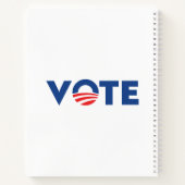 Vote hope red white and blue typography democrat notitieboek (Achterkant)