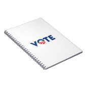 Vote hope red white and blue typography democrat notitieboek (Rechterzijde)