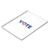 Vote hope red white and blue typography democrat notitieboek (Linkerzijde)