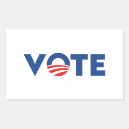 Vote hope red white and blue typography democrat rechthoekige sticker