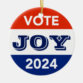 Vote Joy 2024 Harris Walz Keramisch Ornament