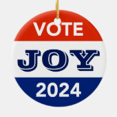 Vote Joy 2024 Harris Walz Keramisch Ornament (Achterkant)