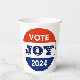 Vote Joy 2024 Harris Walz Papieren Bekers