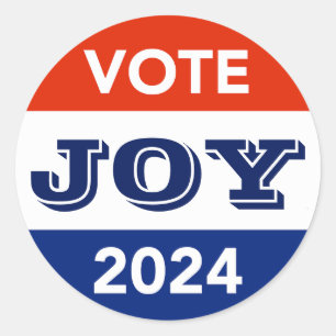 Vote Joy 2024 Harris Walz Ronde Sticker